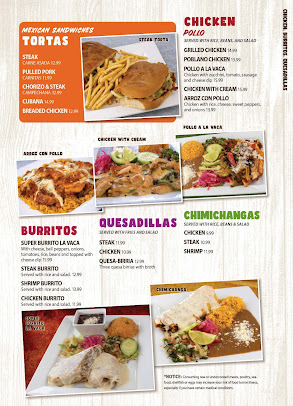 Menu La Vaca Mexican Grill - 22