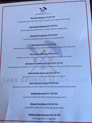 Menu Lake George Beach Club - 22
