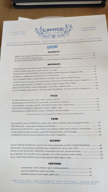 Menu L'amico - 25