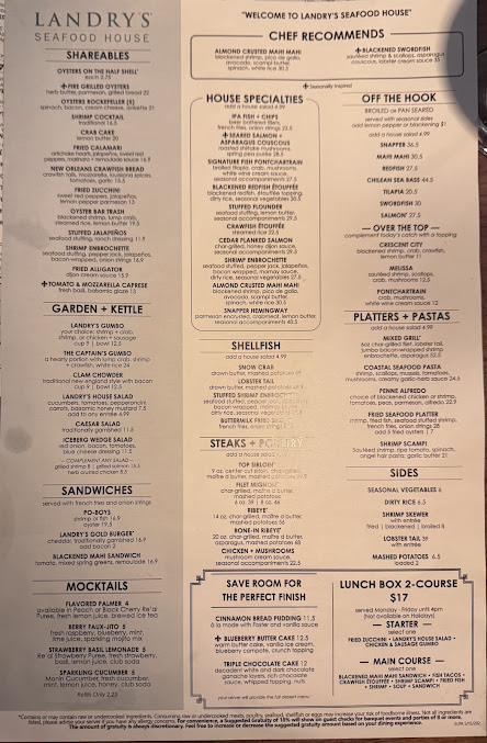 Menu Landrys Seafood House El Paso - 14