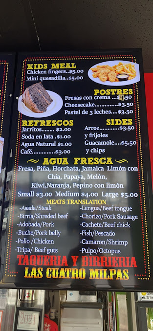 Menu Las Cuatro Milpas Atlanta - 26