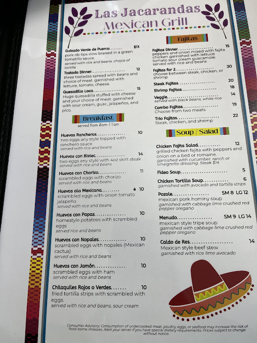 Menu Las Jacarandas Mexican Grill - 20