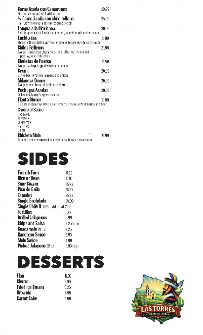 Menu Las Torres Mexican Restaurant - 18