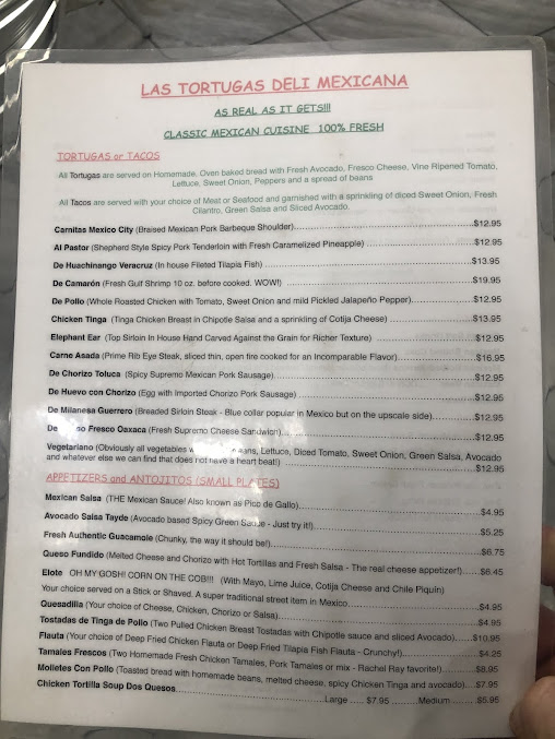 Menu Las Tortugas Deli Mexicana - 22