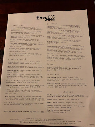 Menu Lazy Dog Restaurant Bar Torrance - 26