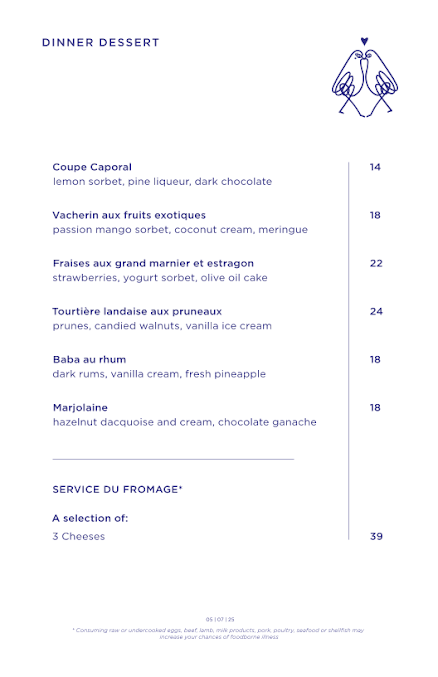 Menu Le Coucou - 22