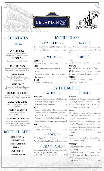 Menu Le Jardin Bistro Nyc - 22