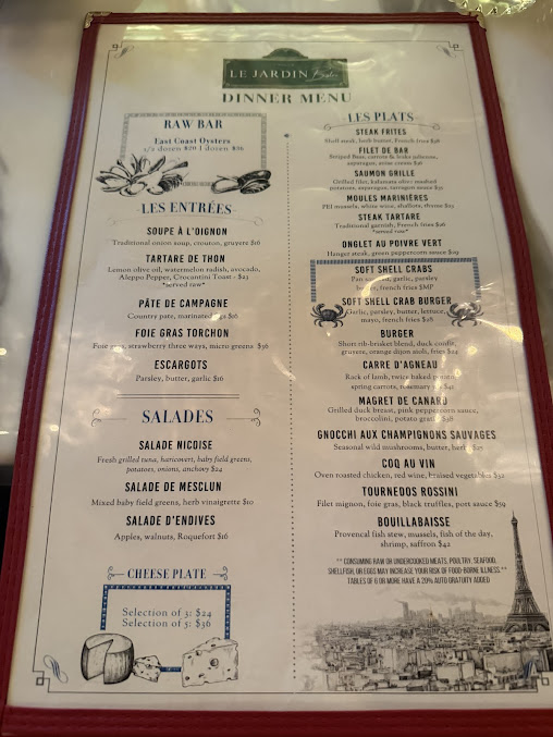 Menu Le Jardin Bistro Nyc - 25