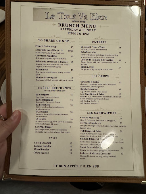 Menu Le Tout Va Bien - French Restaurant - 25