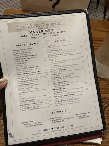 Menu Le Tout Va Bien - French Restaurant - 26