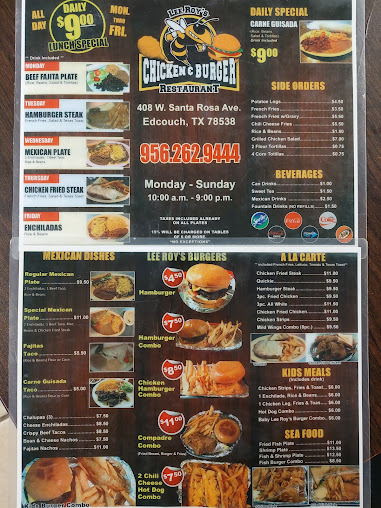 Menu Lee Roys Chicken Burgers - 20