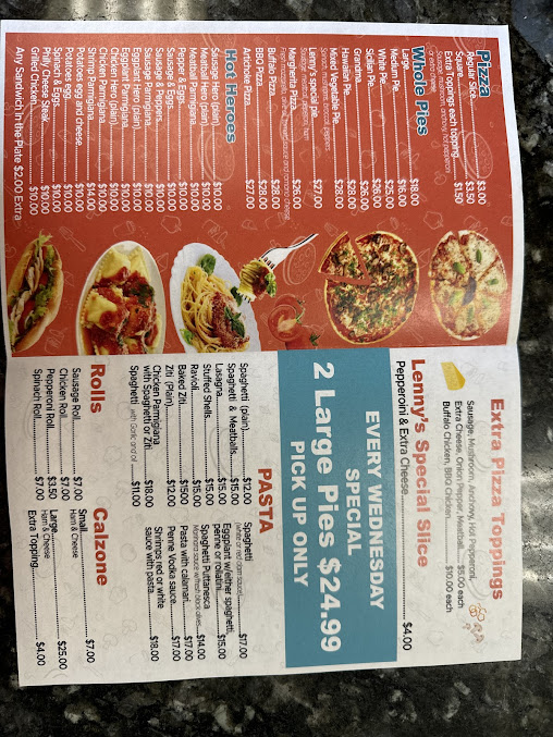 Menu Lenny's Pizzeria - 24