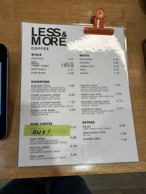 Menu Less And More Coffee Ii - 25