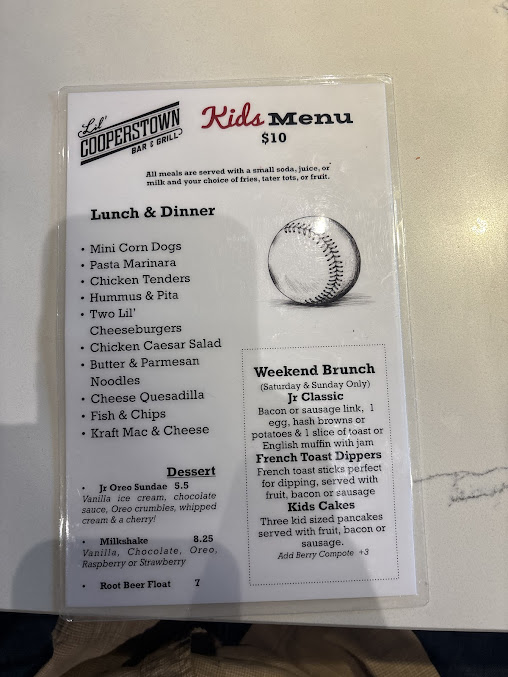 Menu Lil Cooperstown Bar Grill West Linn - 10