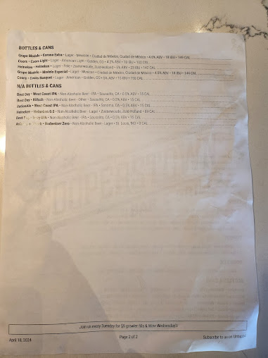 Menu Lil Cooperstown Bar Grill West Linn - 11