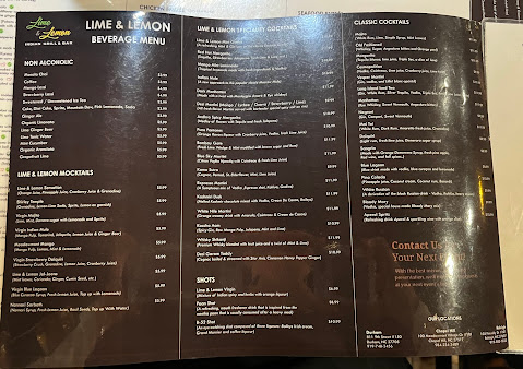 Menu Lime & Lemon Indian Grill & Bar - Raleigh - 27