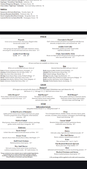 Menu Little Bad Wolf - 25