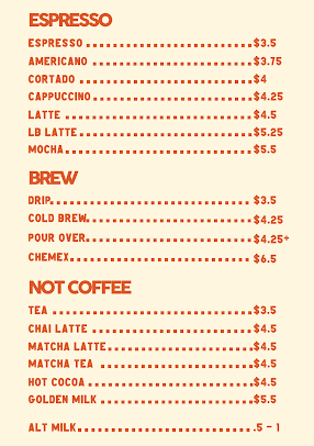 Menu Little Bear Coffee At Civic Plaza Downtown - 20