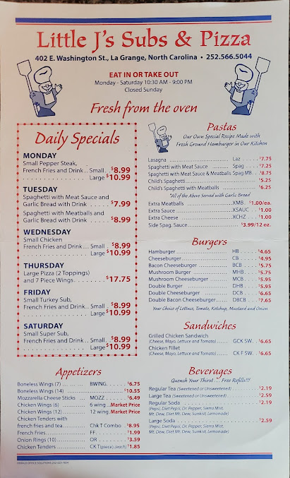 Menu Little J's Pizza & Subs - 20