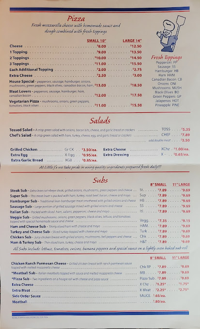 Menu Little J's Pizza & Subs - 21