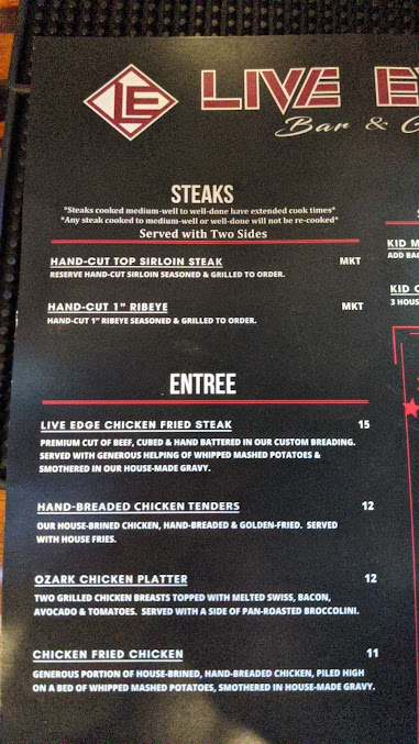 Menu Live Edge Bar Grill - 28
