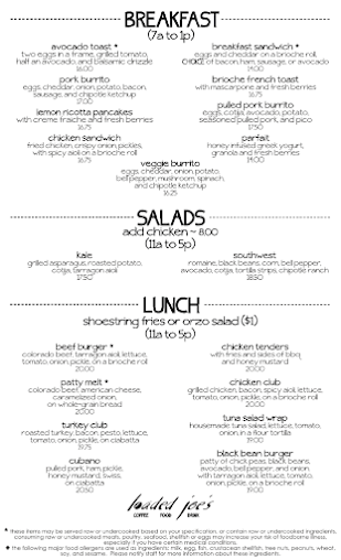 Menu Loaded Joes Avon Restaurants - 20