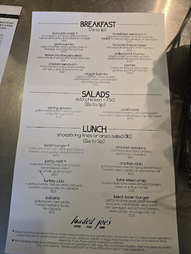 Menu Loaded Joes Avon Restaurants - 22