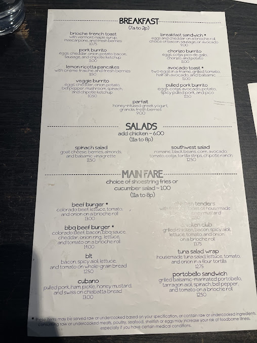 Menu Loaded Joes Avon Restaurants - 28