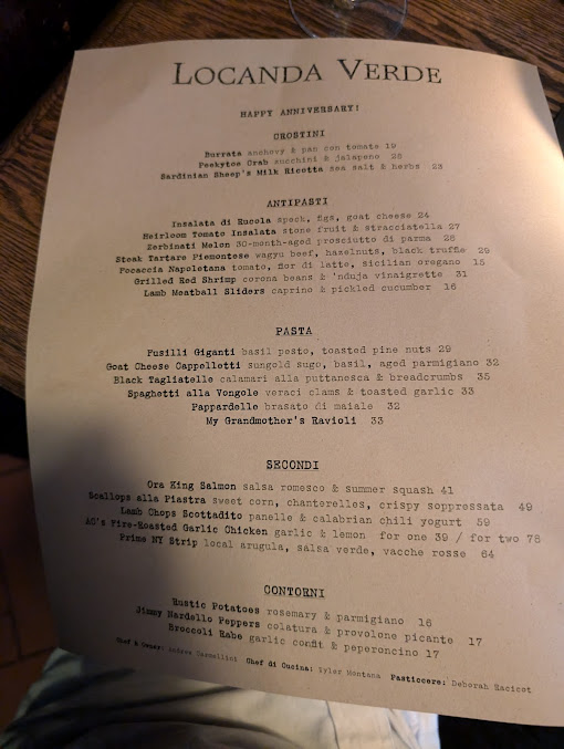 Menu Locanda Verde Tribeca - 24