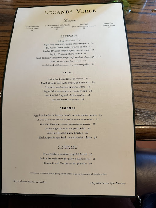 Menu Locanda Verde Tribeca - 25