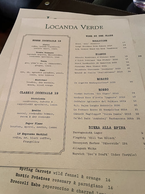Menu Locanda Verde Tribeca - 28