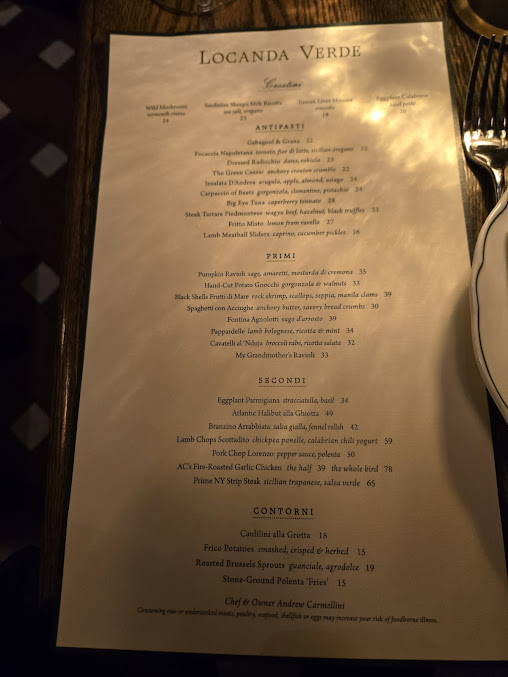 Menu Locanda Verde Tribeca - 29