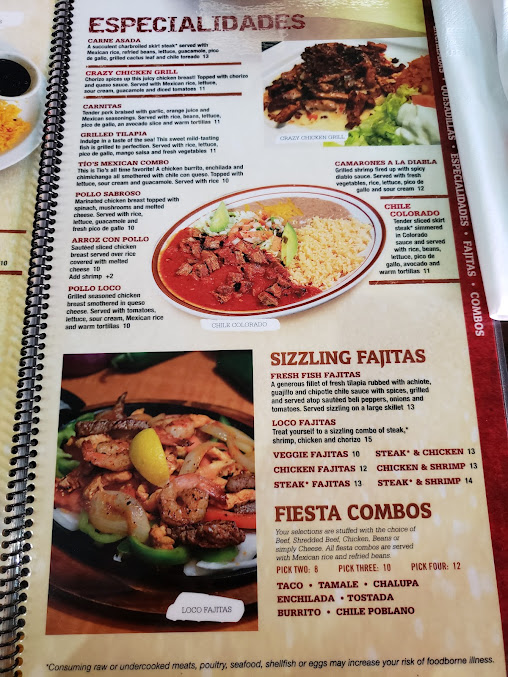 Menu Loco Mexican Restaurant And Cantina Fall Creek Place - 23