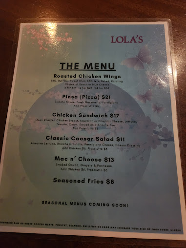 Menu Lolas A Neighborhood Bar - 20