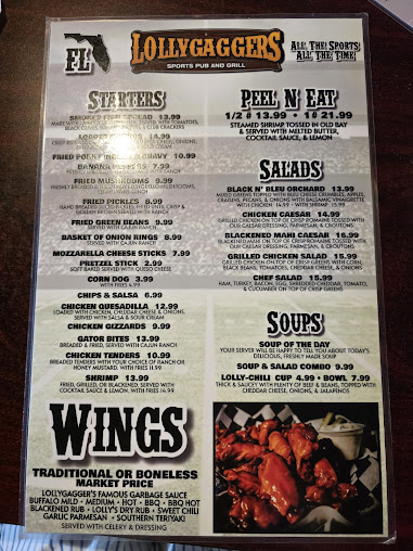 Menu Lollygaggers Sports Pub Grill Wildwood - 28