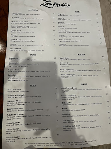 Menu Lombardis Miami Italian Restaurant - 24