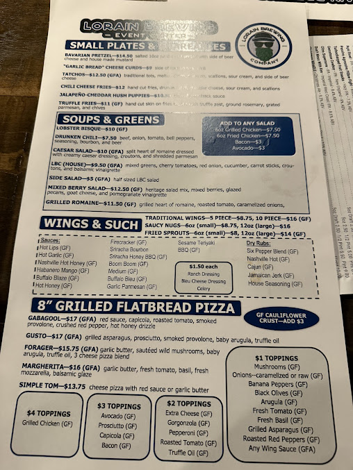 Menu Lorain Brewing Company And Event Center - 22