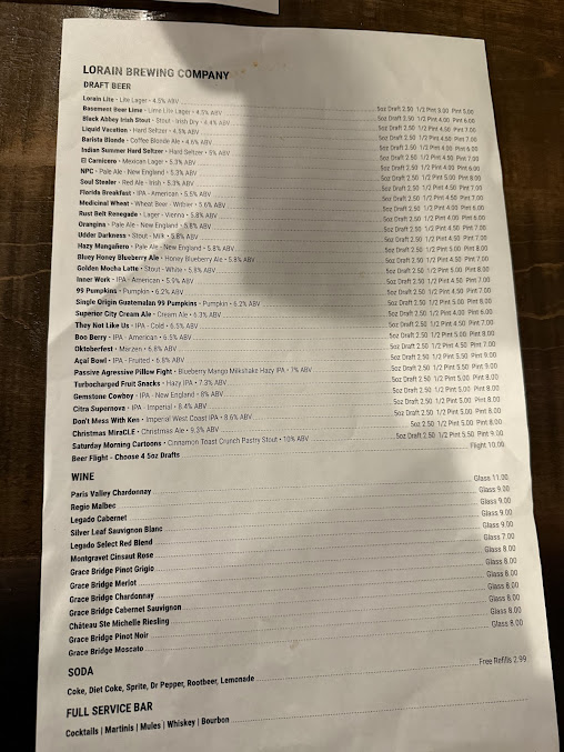 Menu Lorain Brewing Company And Event Center - 23