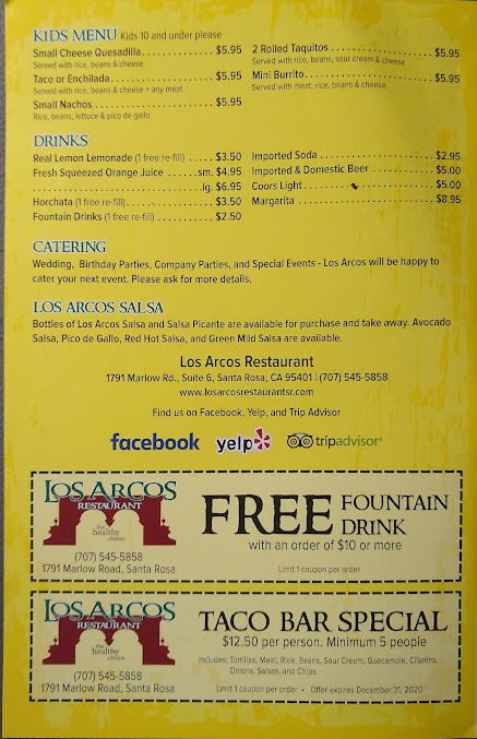 Menu Los Arcos Mexican Restaurant And Seafood - 26