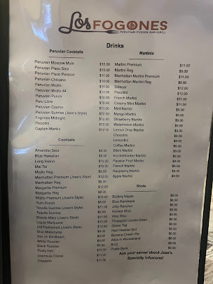 Menu Los Fogones Restaurant Peruvian Fusion - 24