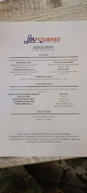 Menu Los Fogones Restaurant Peruvian Fusion - 27
