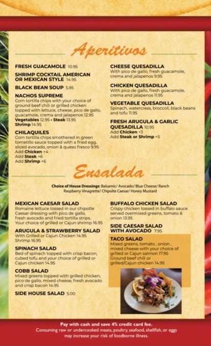 Menu Los Jalapenos Mexican Grill - 23