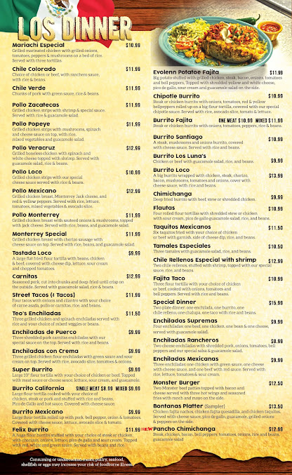 Menu Los Lunas Mexican Restaurant - 22