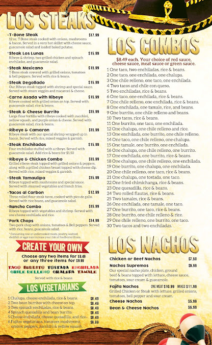 Menu Los Lunas Mexican Restaurant - 26