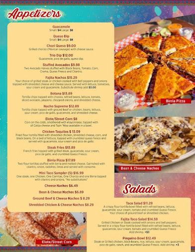 Menu Los Pinguinos Mexican Restaurant - 20