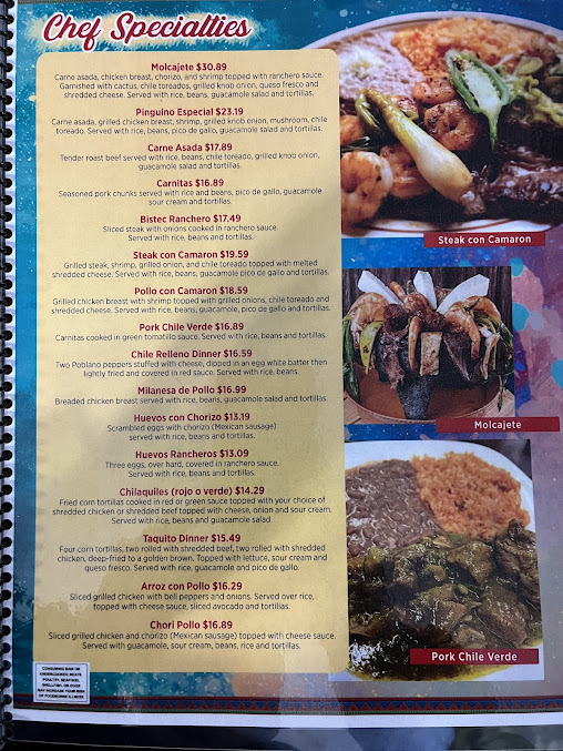 Menu Los Pinguinos Mexican Restaurant - 22