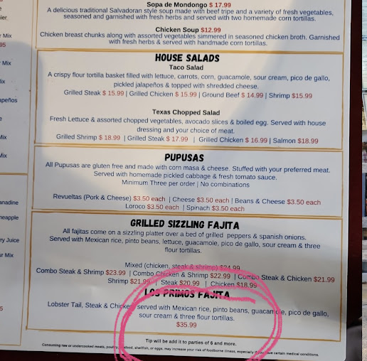 Menu Los Primos Latin American Cuisine - 21