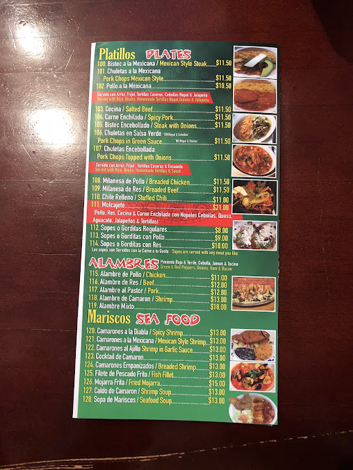Menu Los Primos Mexican Restaurant - 22