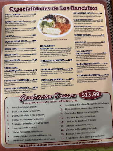 Menu Los Ranchitos Mexican Restaurant Kewanee - 24