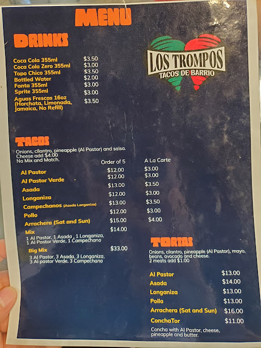 Menu Los Trompos Tacos De Barrio - 23